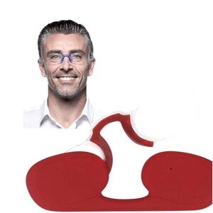 Unisex Nooz Armless readers. Red with case